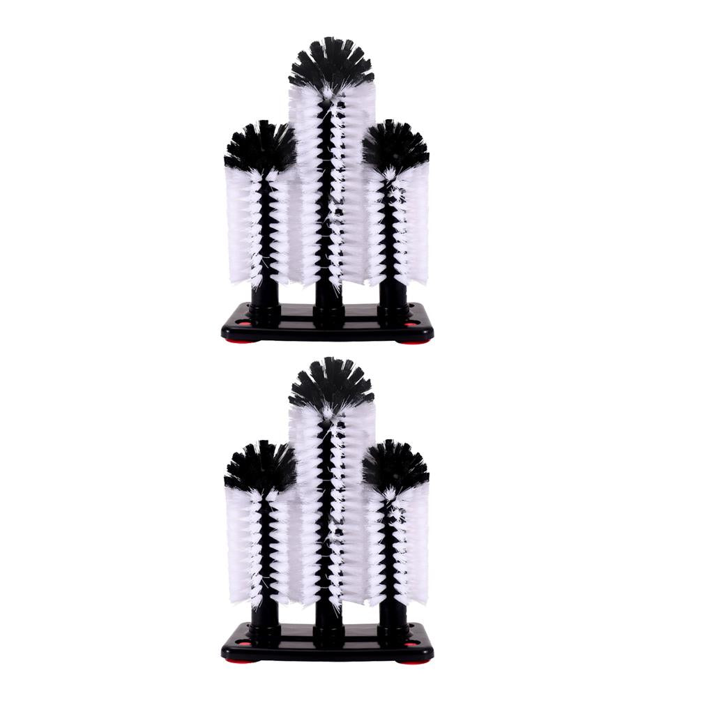 2xBrush Glass Washer Cleaner Scrubber Bar Pub Catering Set of 3 Brushes A