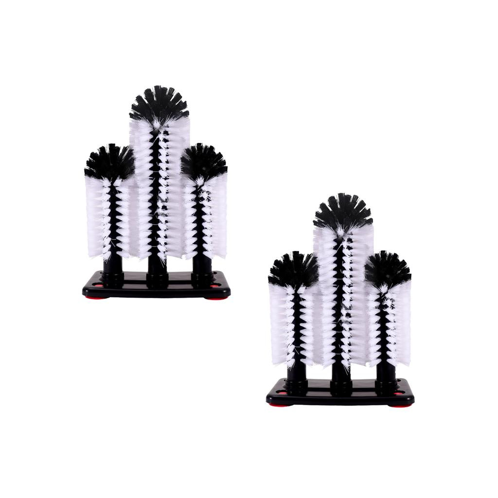2xBrush Glass Washer Cleaner Scrubber Bar Pub Catering Set of 3 Brushes A