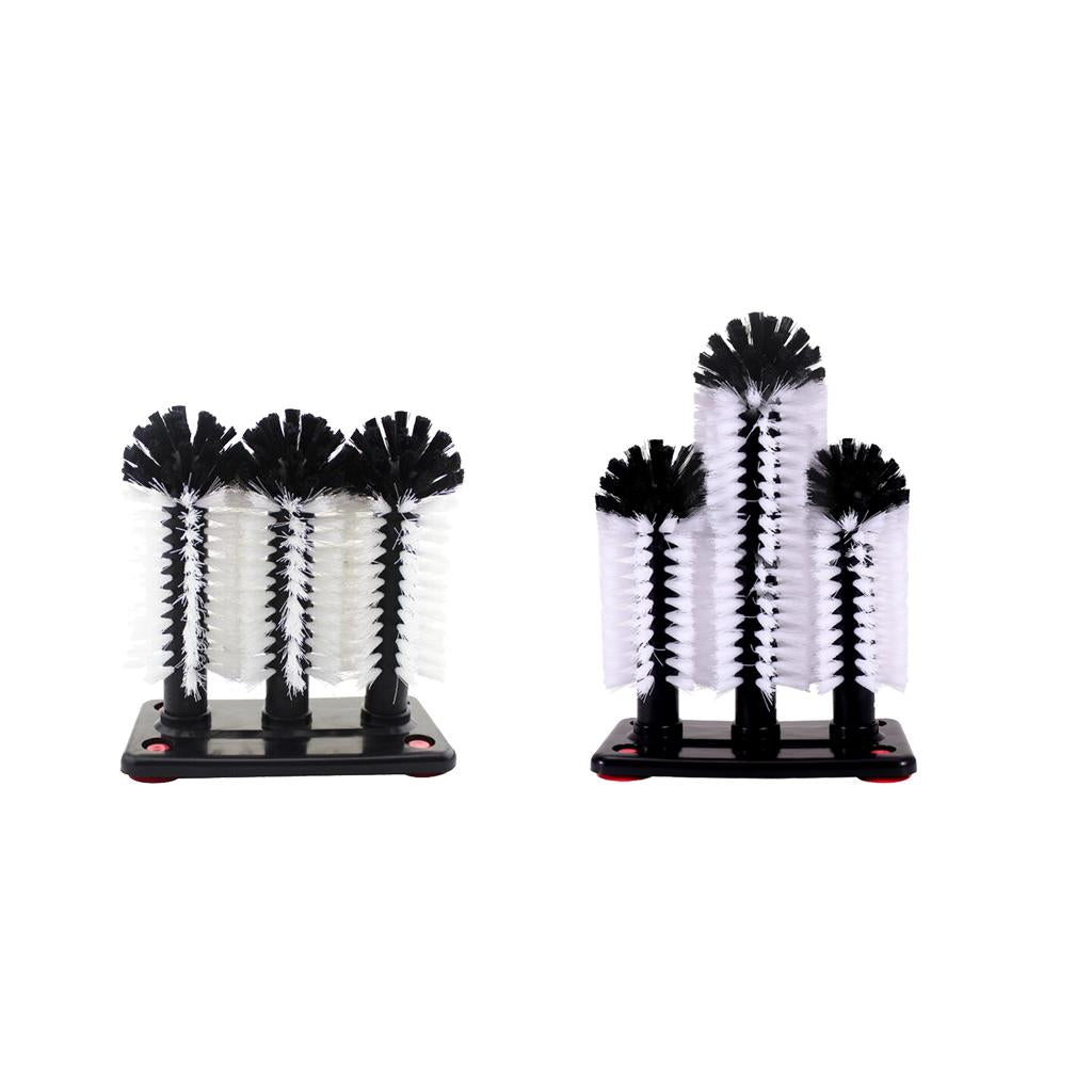 2 Style Brush Glass Washer Cleaner Scrubber Bar Pub Catering 3 Brushes