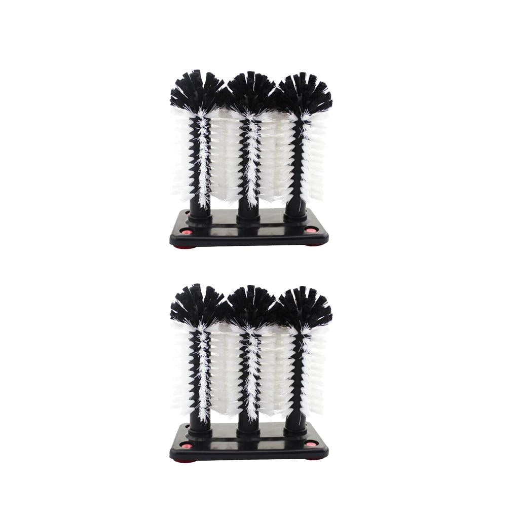2xBrush Glass Washer Cleaner Scrubber Bar Pub Catering Set of 3 Brushes B