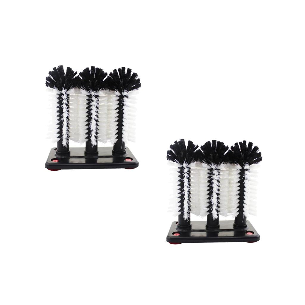 2xBrush Glass Washer Cleaner Scrubber Bar Pub Catering Set of 3 Brushes B