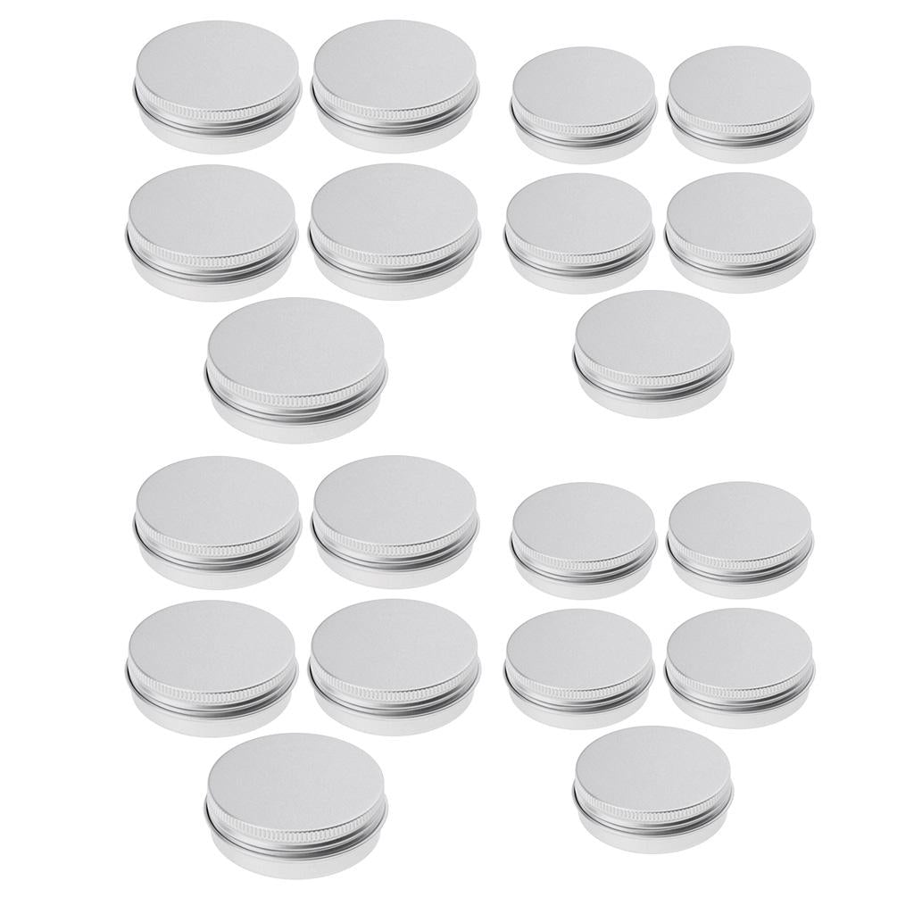 20pc 25+150ml Aluminium Lip Balm Tin Pot Cosmetic Cream Jar Bottle Container