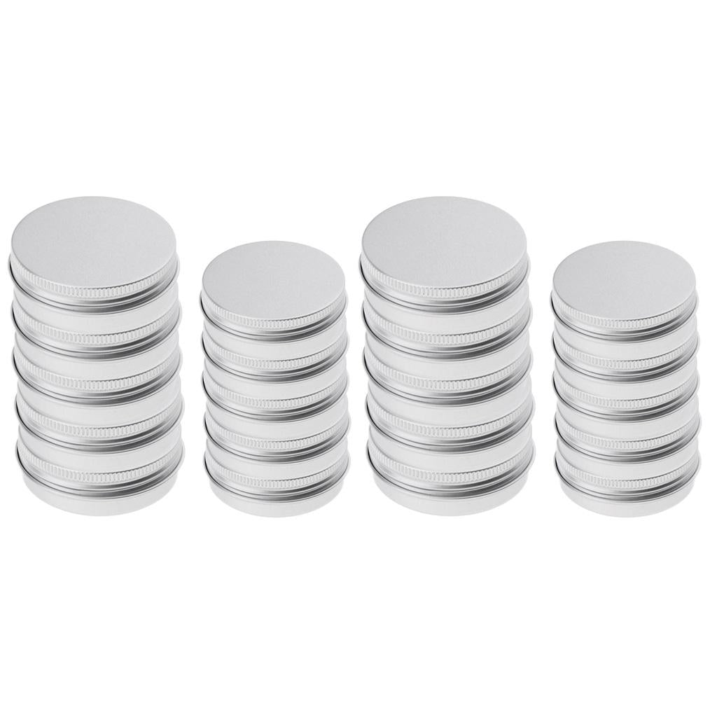 20pc 25+150ml Aluminium Lip Balm Tin Pot Cosmetic Cream Jar Bottle Container