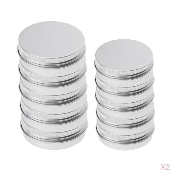 20pc 25+150ml Aluminium Lip Balm Tin Pot Cosmetic Cream Jar Bottle Container