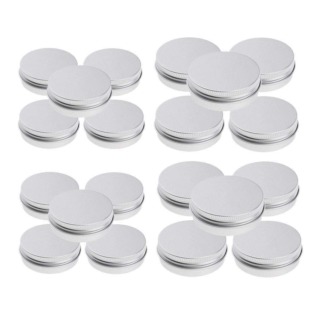 20 Pieces Silver Aluminum Cosmetic Pot Lip Balm Jar Containers Oil Wax Empty