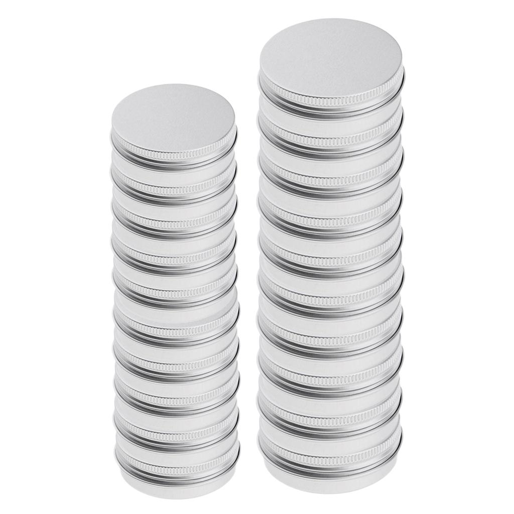20 Pieces Silver Aluminum Cosmetic Pot Lip Balm Jar Containers Oil Wax Empty