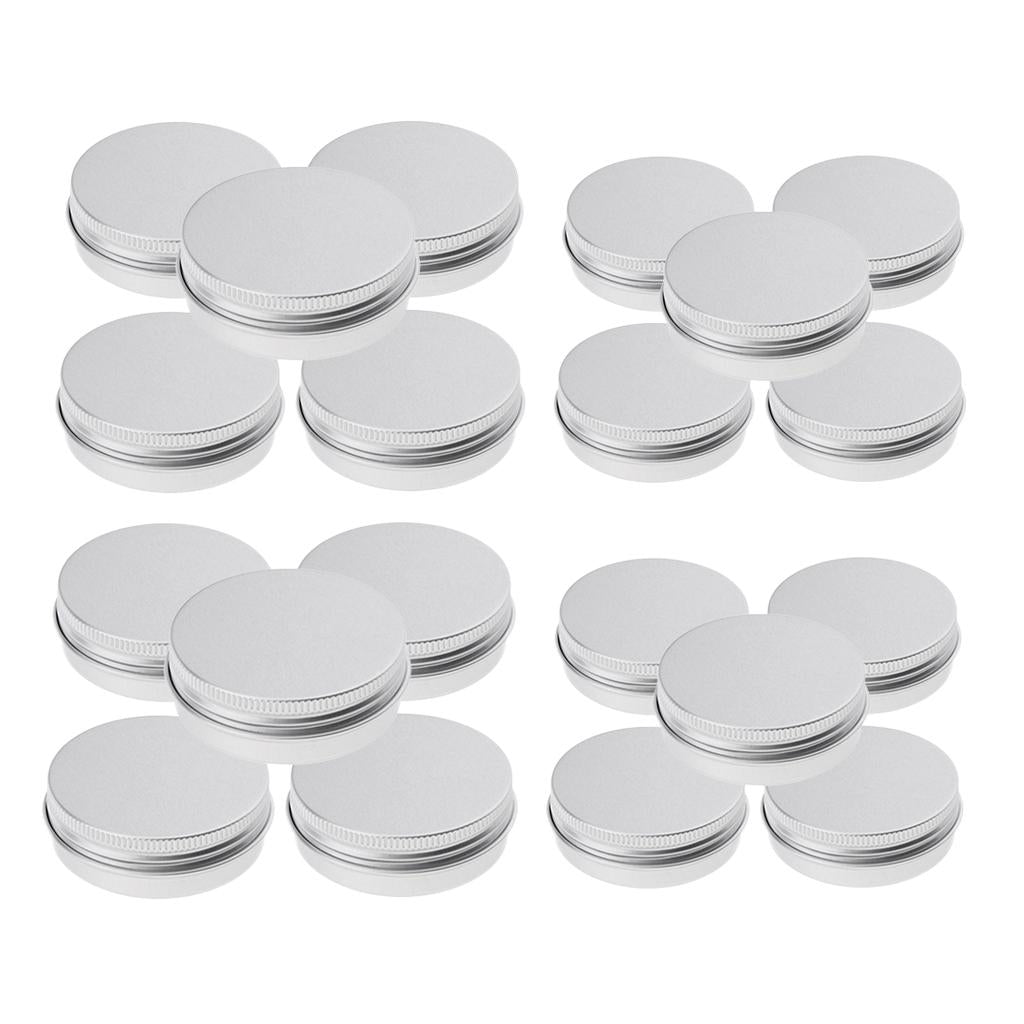 20 Pieces Silver Aluminum Cosmetic Pot Lip Balm Jar Containers Oil Wax Empty