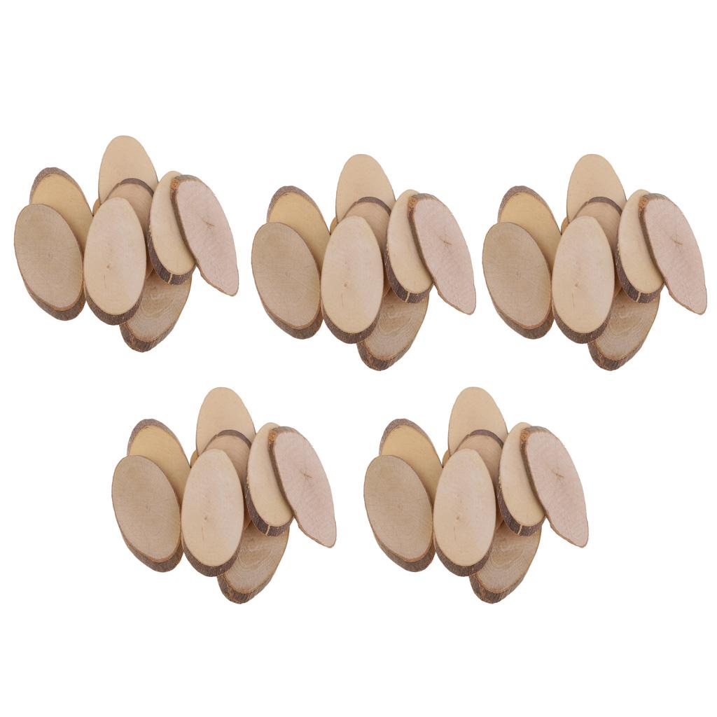 50 Pieces Oval Natural Tree Wood Slices for Rustic Wedding Home Decorations