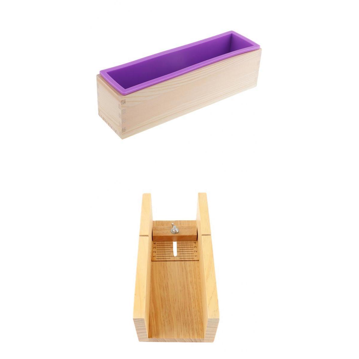 2PCS Silicone Soap Mold Wood Box Beveler Planer Handmade Soap Cutting Tool