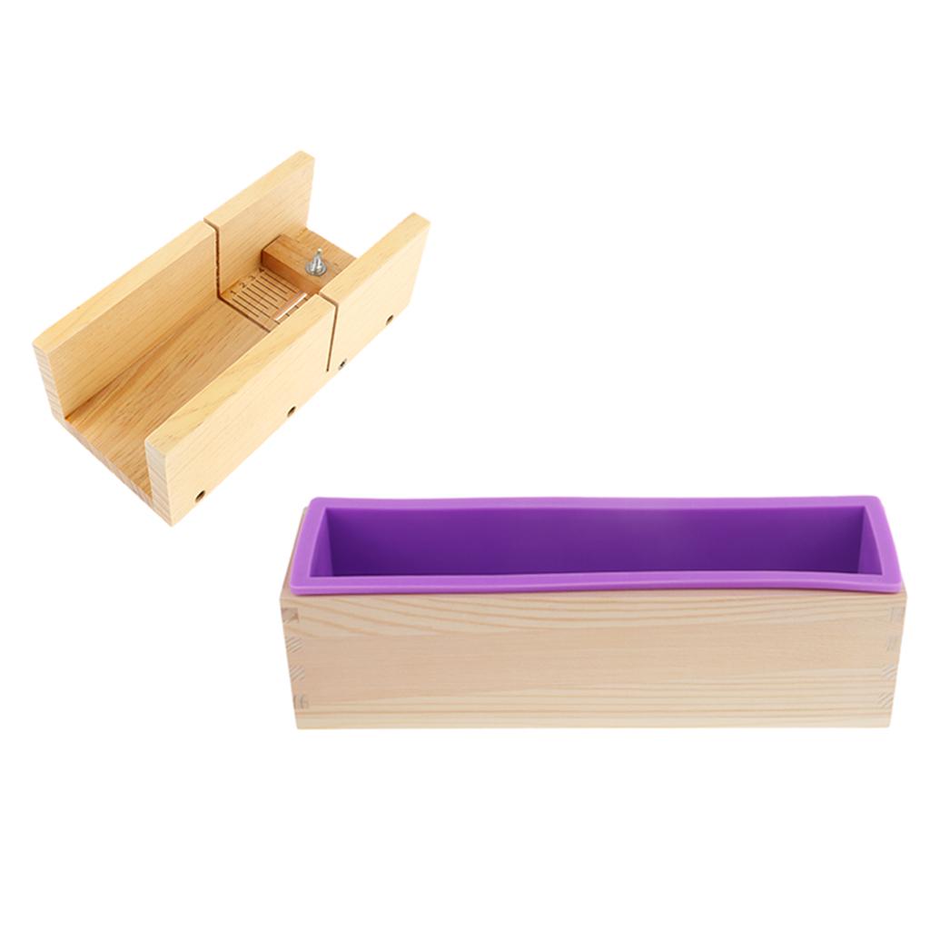 2PCS Silicone Soap Mold Wood Box Beveler Planer Handmade Soap Cutting Tool
