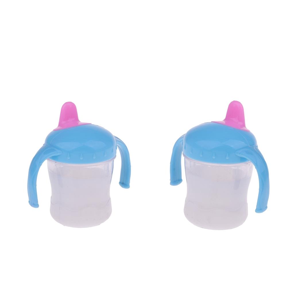 2PCS Baby Doll Nursery Room Feeding Bottle Milk Bottle for Mellchan Dolls