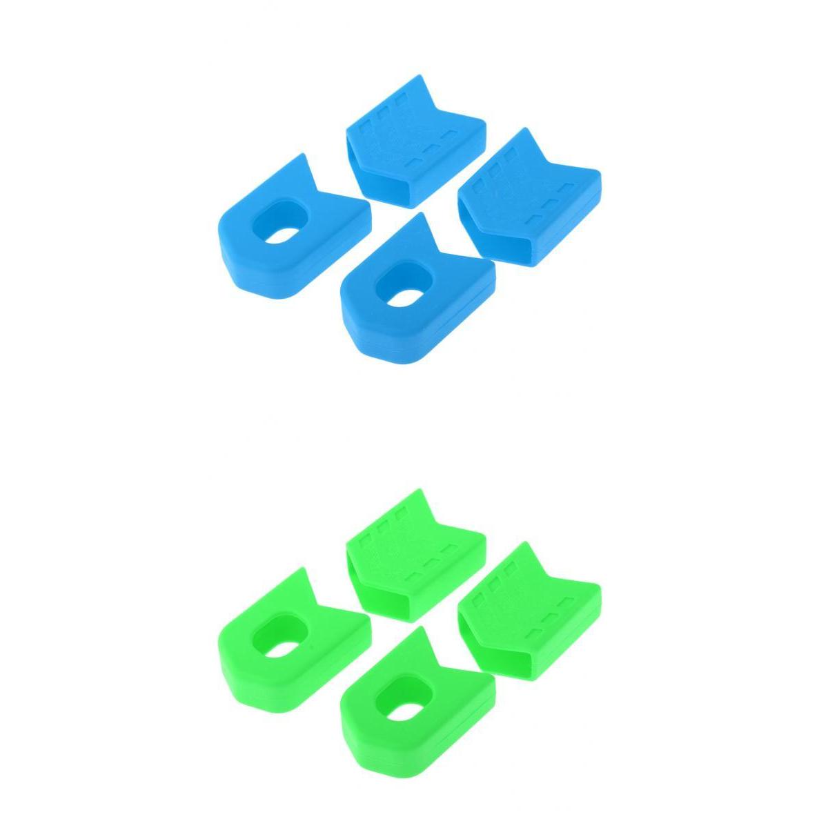 2 Sets (8PCS) Bike Crank Protector Cycling Crankset Protectors Blue & Green