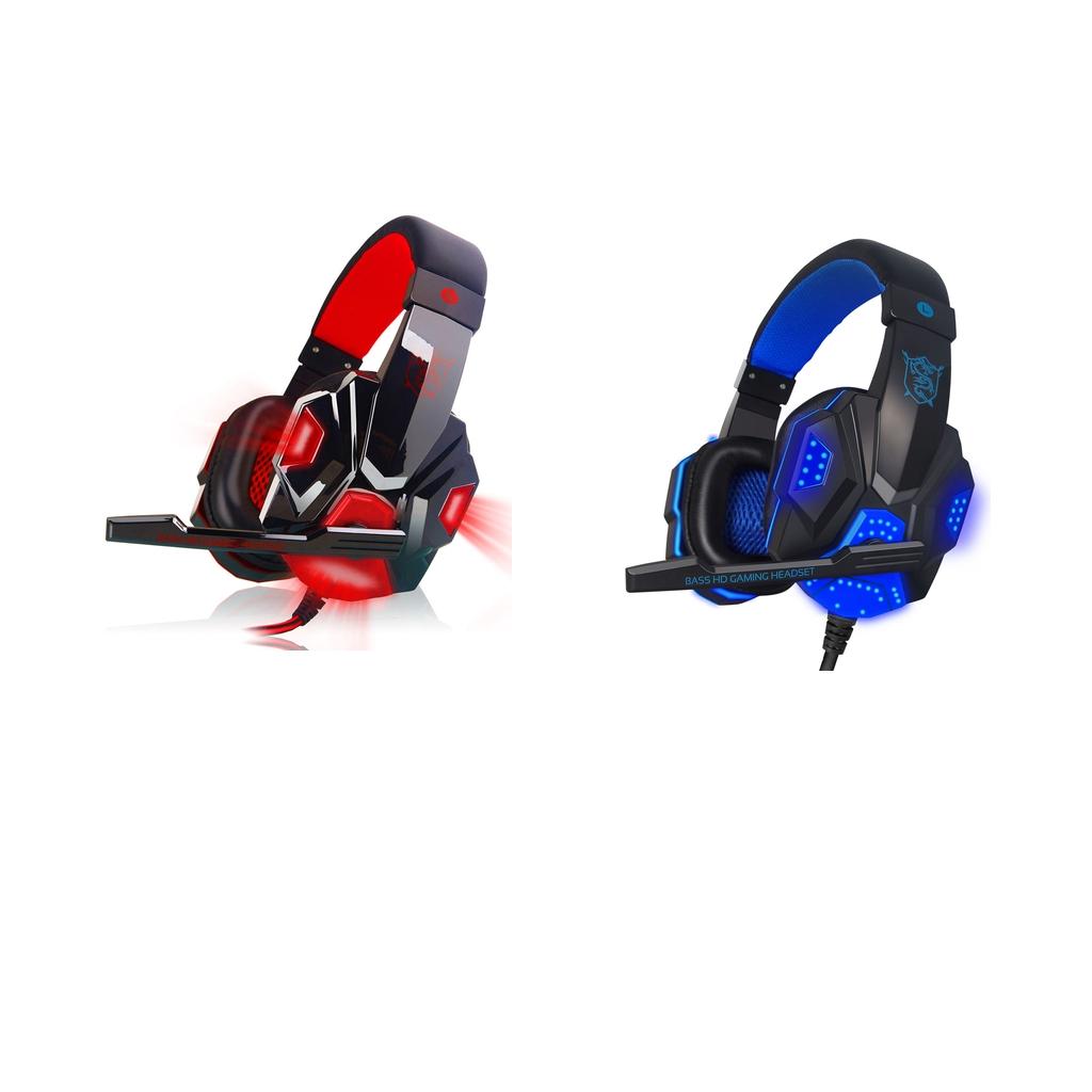2Piece Gaming Headset Over Ear Headphones with Mic LED Light for PC