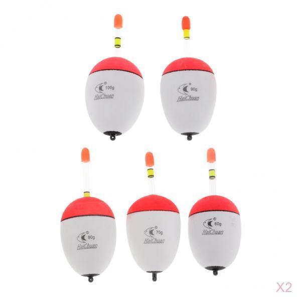 10pcs EVA Foam Floats Luminous Fishing Float Bobber Sea Rock Fishing 60-100g