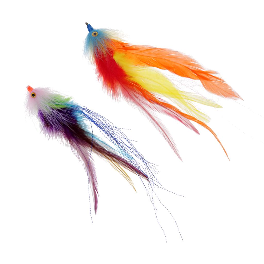2pcs HOOK / TUBE Trout Salmon Steelhead Fly Fishing Streamer Flies Saltwater