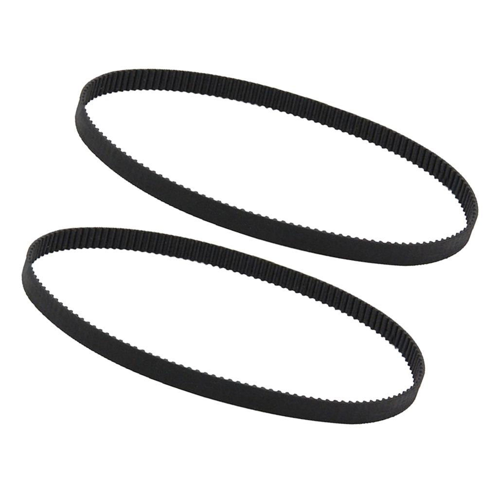 2 piece 3D Printer Belt Closed Loop Rubber GT2 Timing Belt 2GT-6 Black 200mm