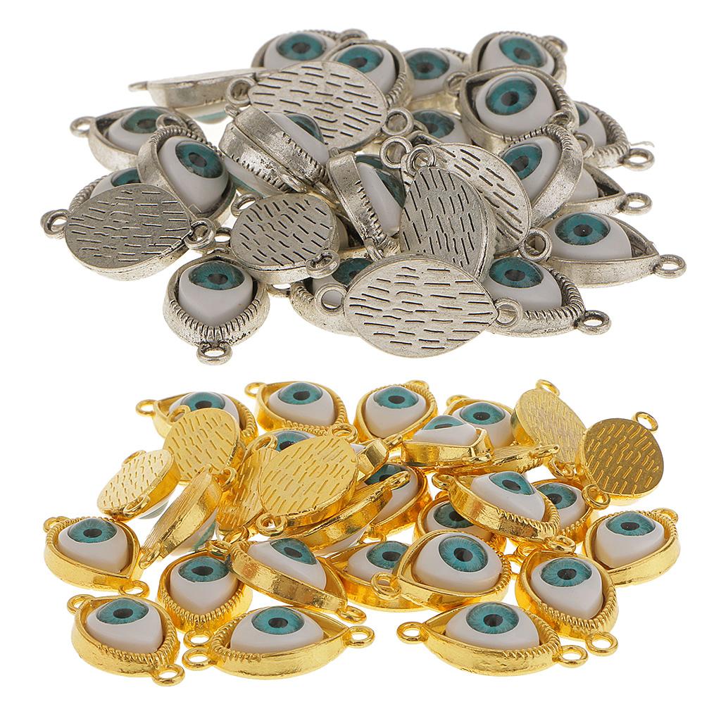 60pcs Alloy Evil Eye Charms Amulet Pendants for Jewelry Makings DIY
