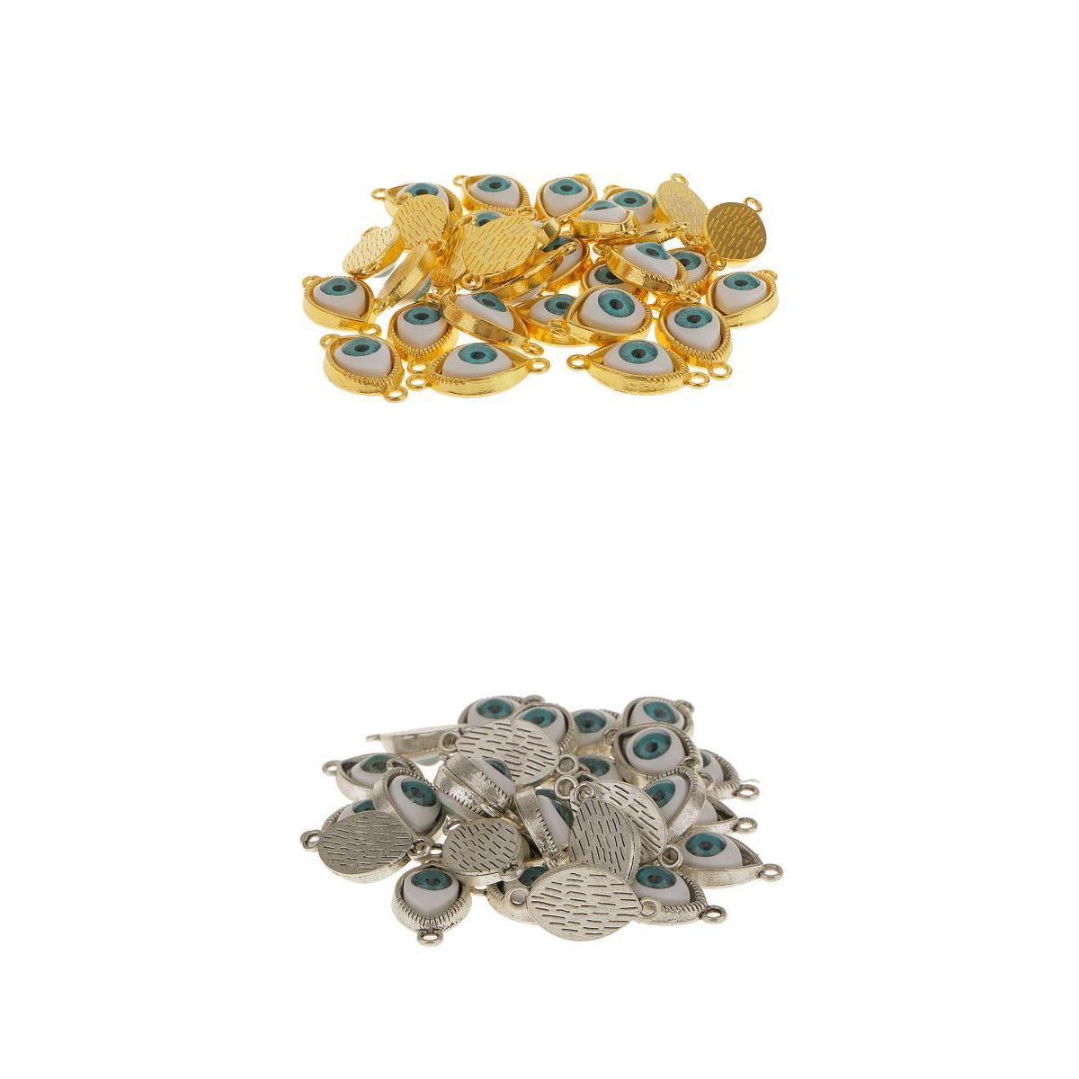 60pcs Alloy Evil Eye Charms Amulet Pendants for Jewelry Makings DIY