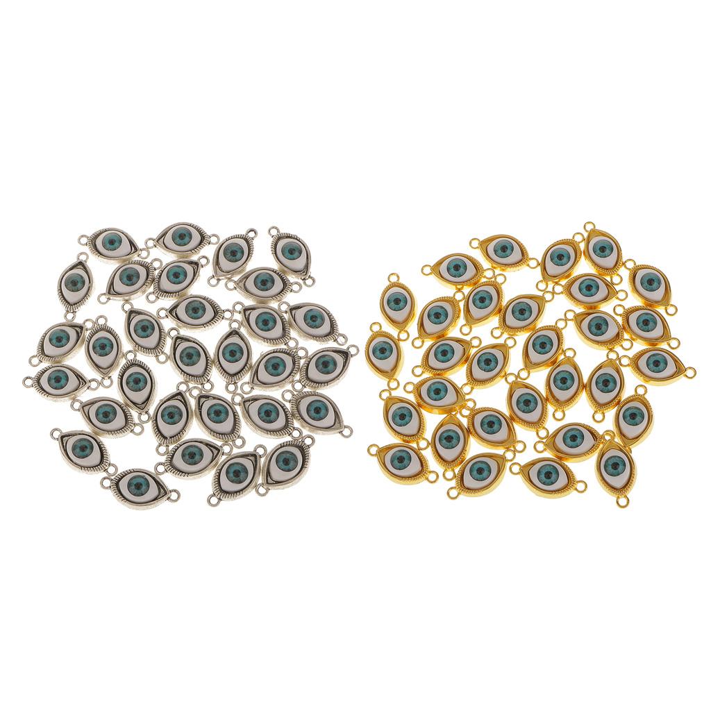 60pcs Alloy Evil Eye Charms Amulet Pendants for Jewelry Makings DIY