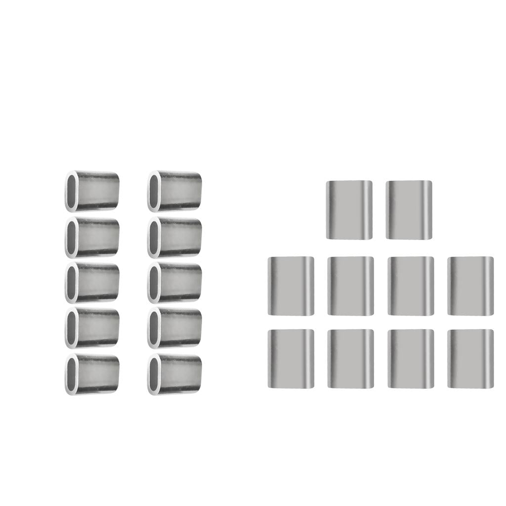 20x Aluminium Steel Wire Rope Cable Ferrules Crimping Loop Sleeves