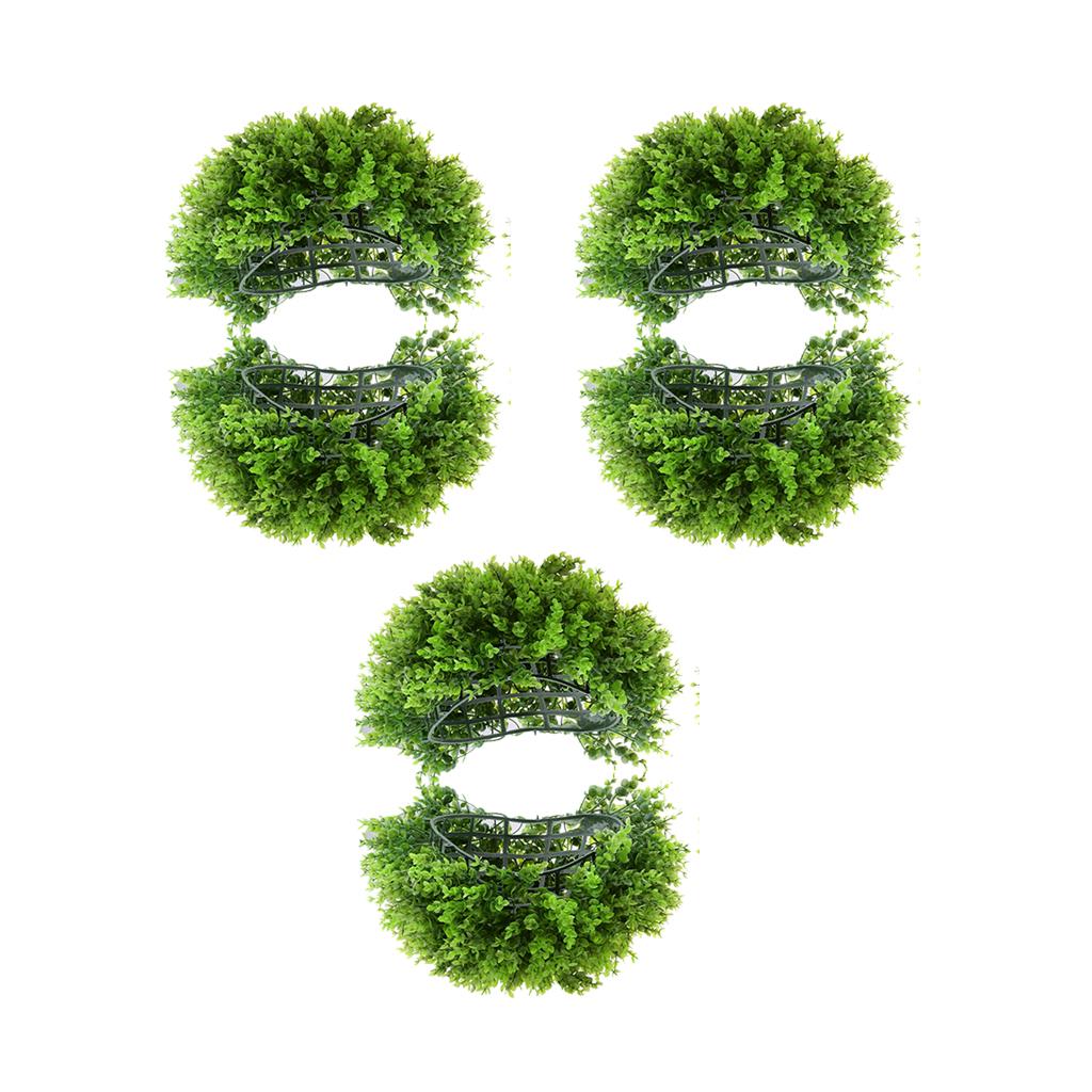 3xArtificial Topiary Ball Decorative Garden Pants Ball Home Garden Green