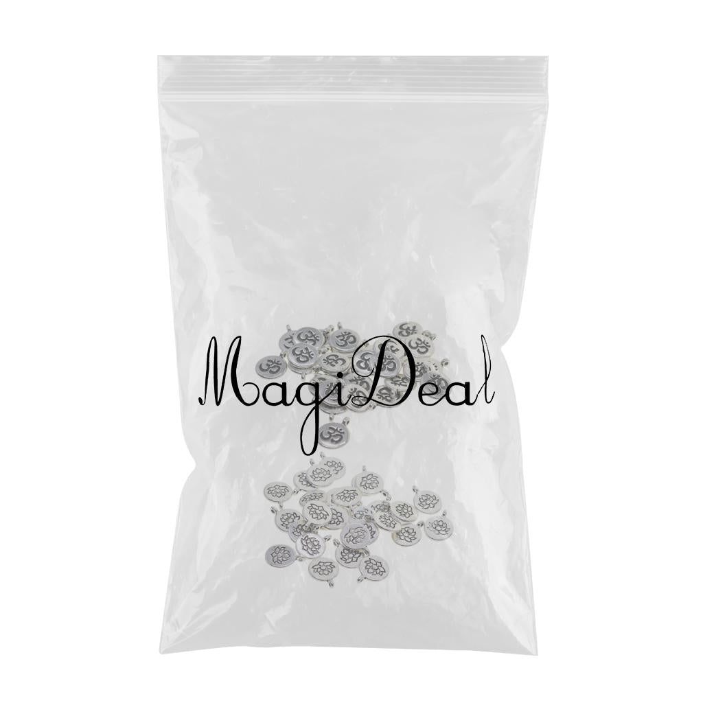 60x Tibetan Silver Yoga Charms DIY Pendant for Necklace Jewelry Making Craft