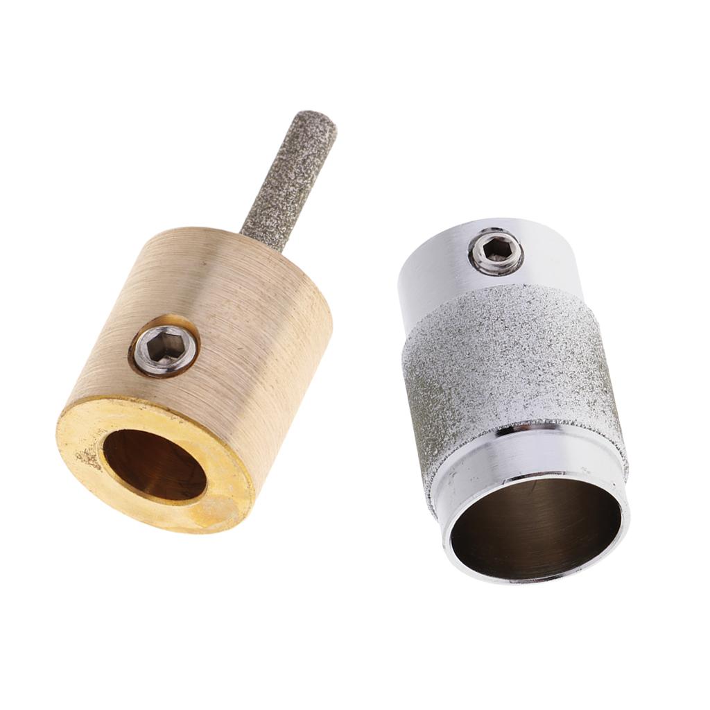 2 Piece Metal Stained Glass Grinder Head Bit Diamond Grinding Wheel for Tile