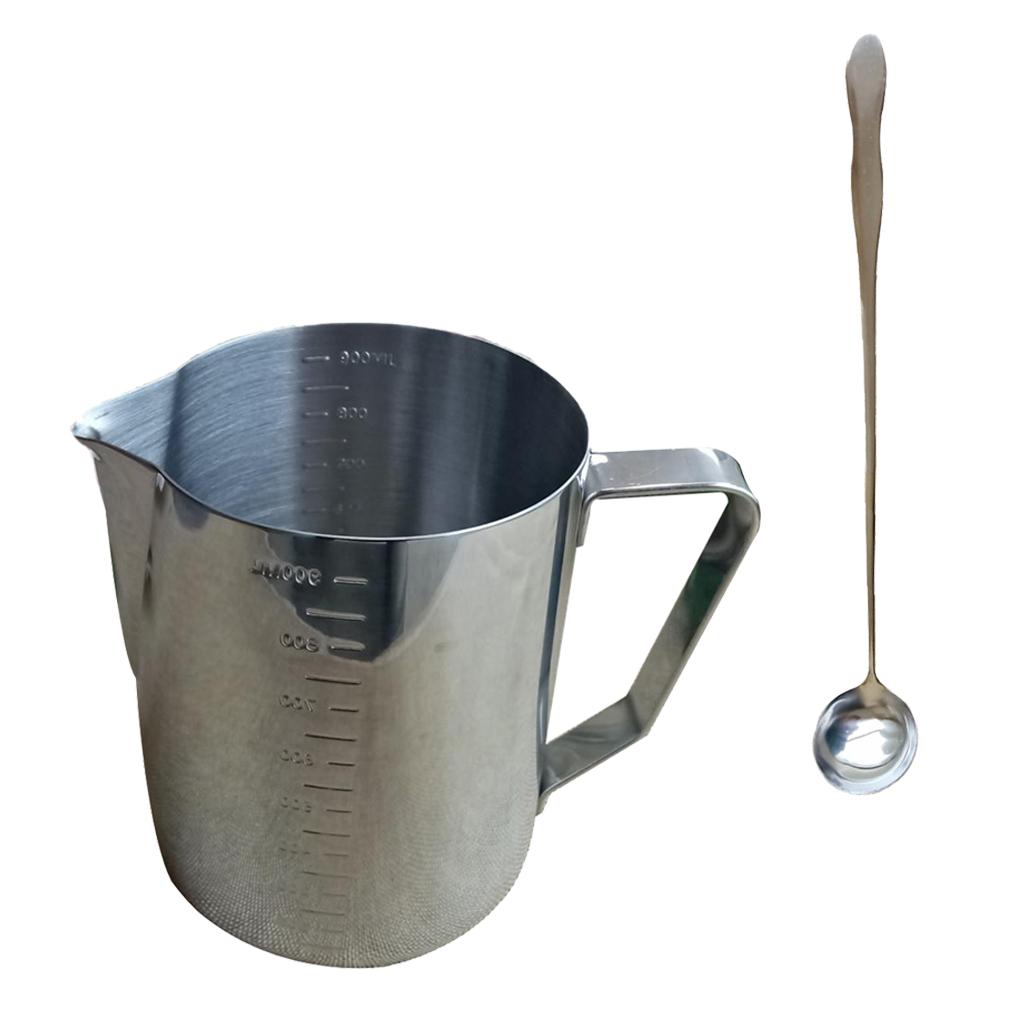 900ml Stainless Steel Candle Making Pitcher Pouring Pot Long Stirring Spoon