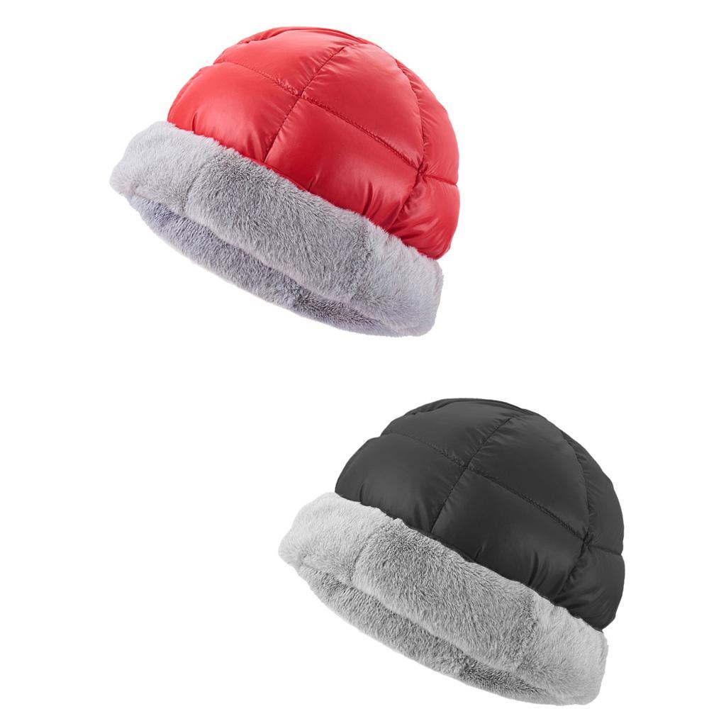 2pcs Winter Warm Down Hat Outdoor Sports Cap Ski Climbing Hiking Snowboard