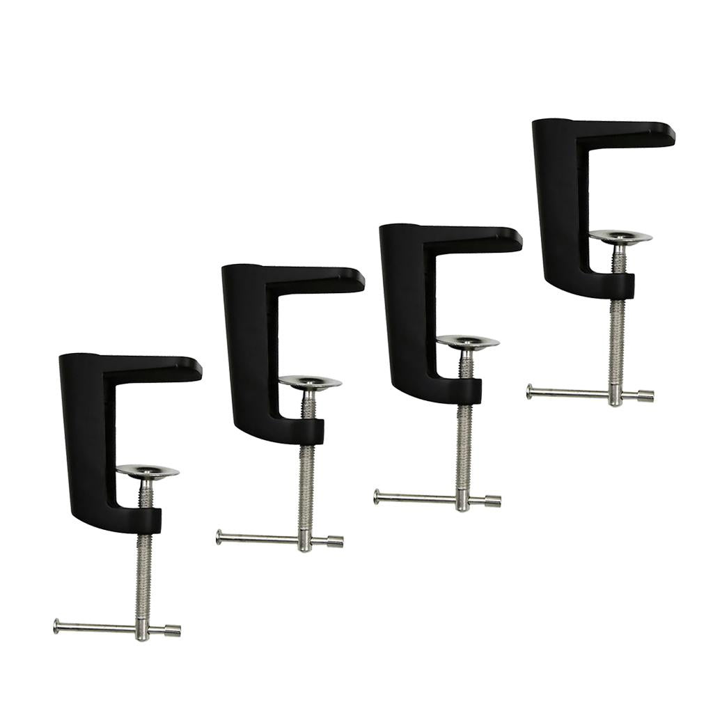 4Pcs Metal Adjustable Arm Desk Clamp Table Lamp Clip Holder Stand Black