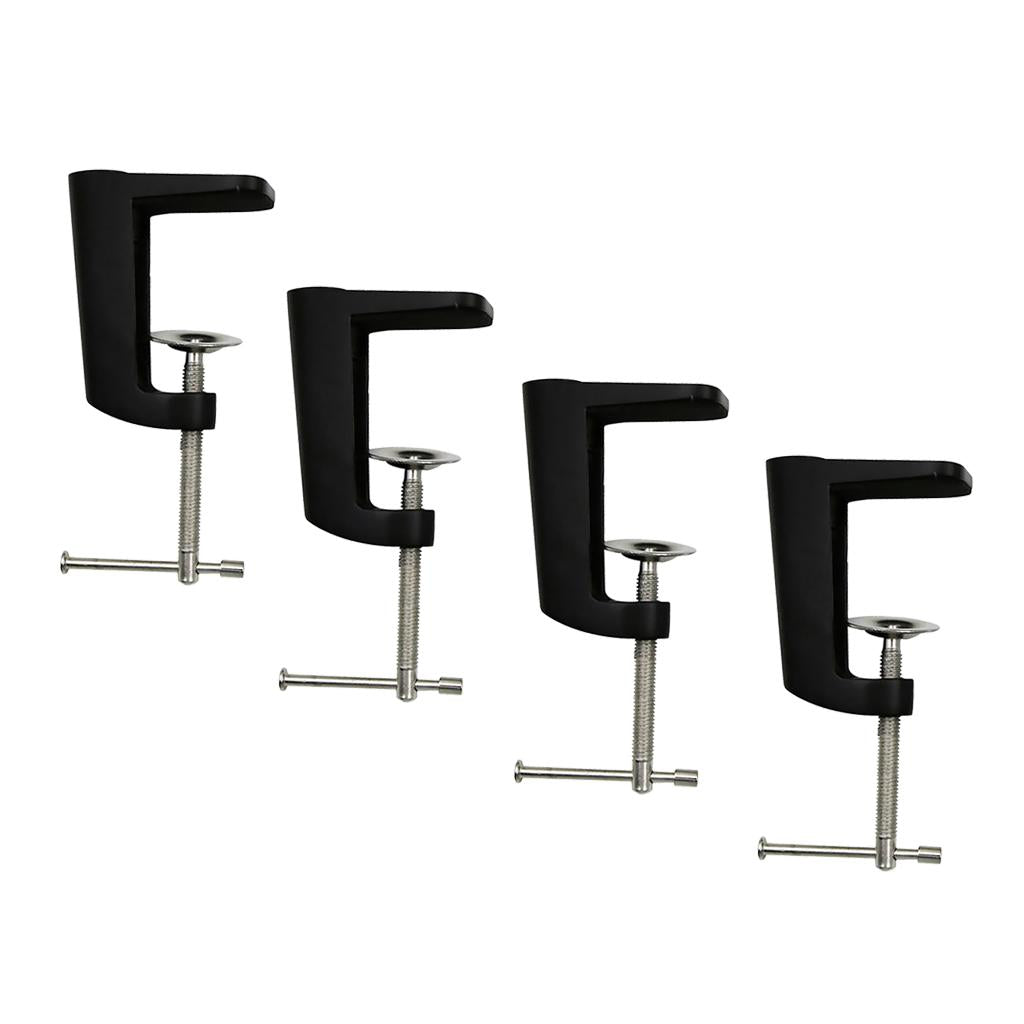 4Pcs Metal Adjustable Arm Desk Clamp Table Lamp Clip Holder Stand Black