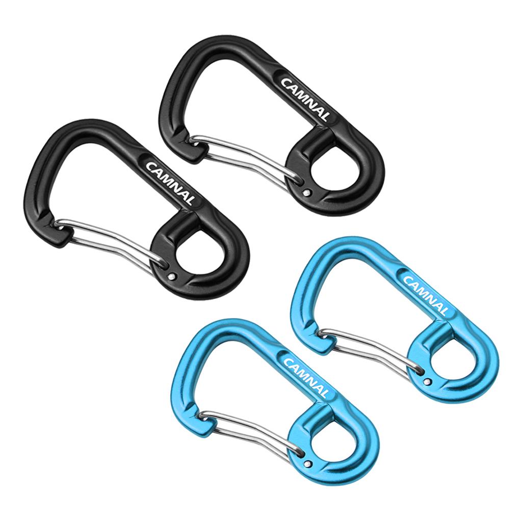 4Pcs Aluminum Alloy Key Buckle Snap Spring Clip Hook Carabiner Keychain