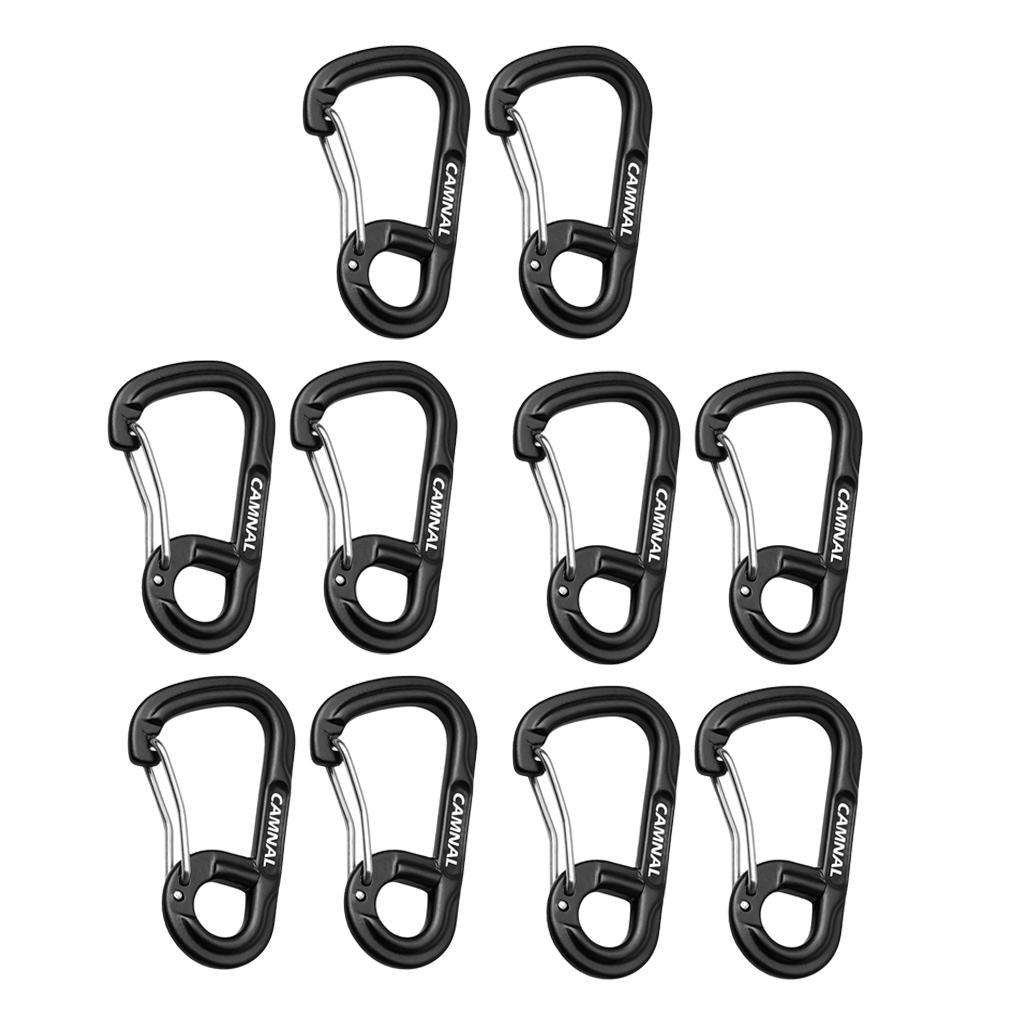 10Pcs Aluminum Alloy Key Buckle Snap Spring Clip Hook Carabiner Keychain