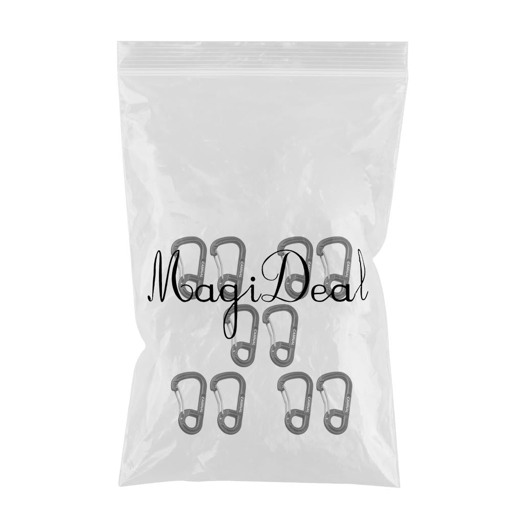 10Pcs Aluminum Alloy Key Buckle Snap Spring Clip Hook Carabiner Keychain