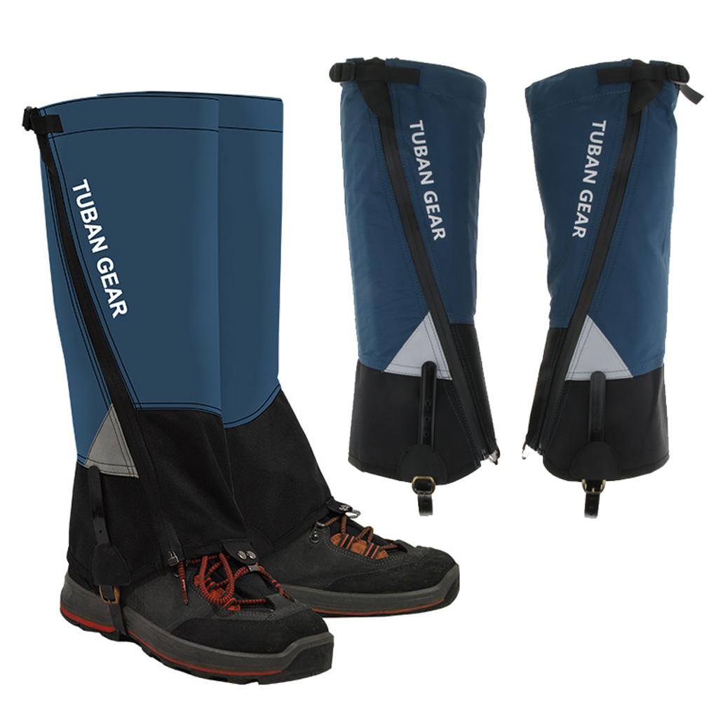 2 Pairs Waterproof Reflective Walking Gaiters Leggings Outdoors Blue