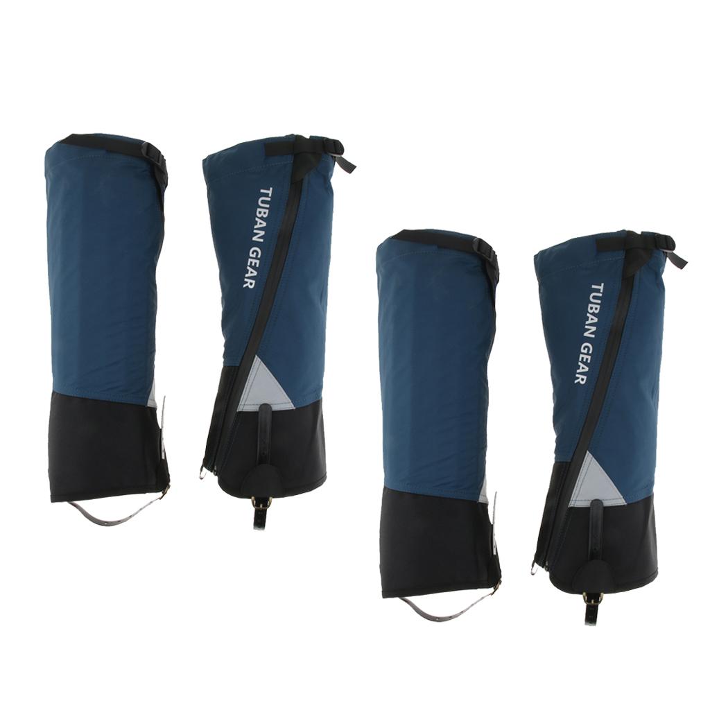 4pcs Waterproof Walking Trekking Gaiters Boots Cover Leggings Blue L