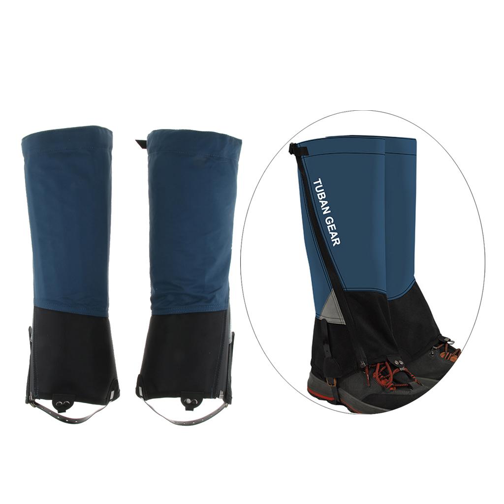 4pcs Waterproof Walking Trekking Gaiters Boots Cover Leggings Blue L