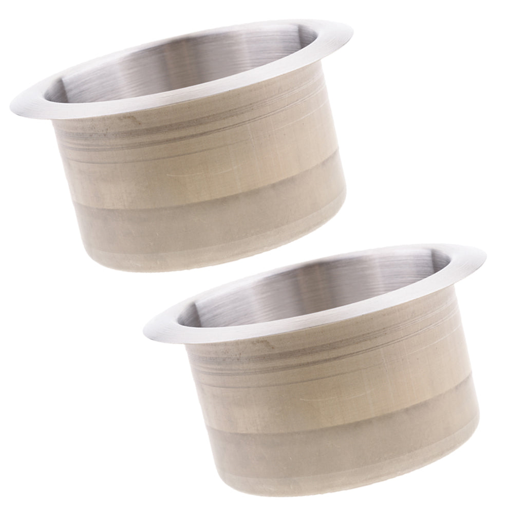2pcs Stainless Steel Recessed Cup Drink Holder Marine Boat RV Camper 85x55mm