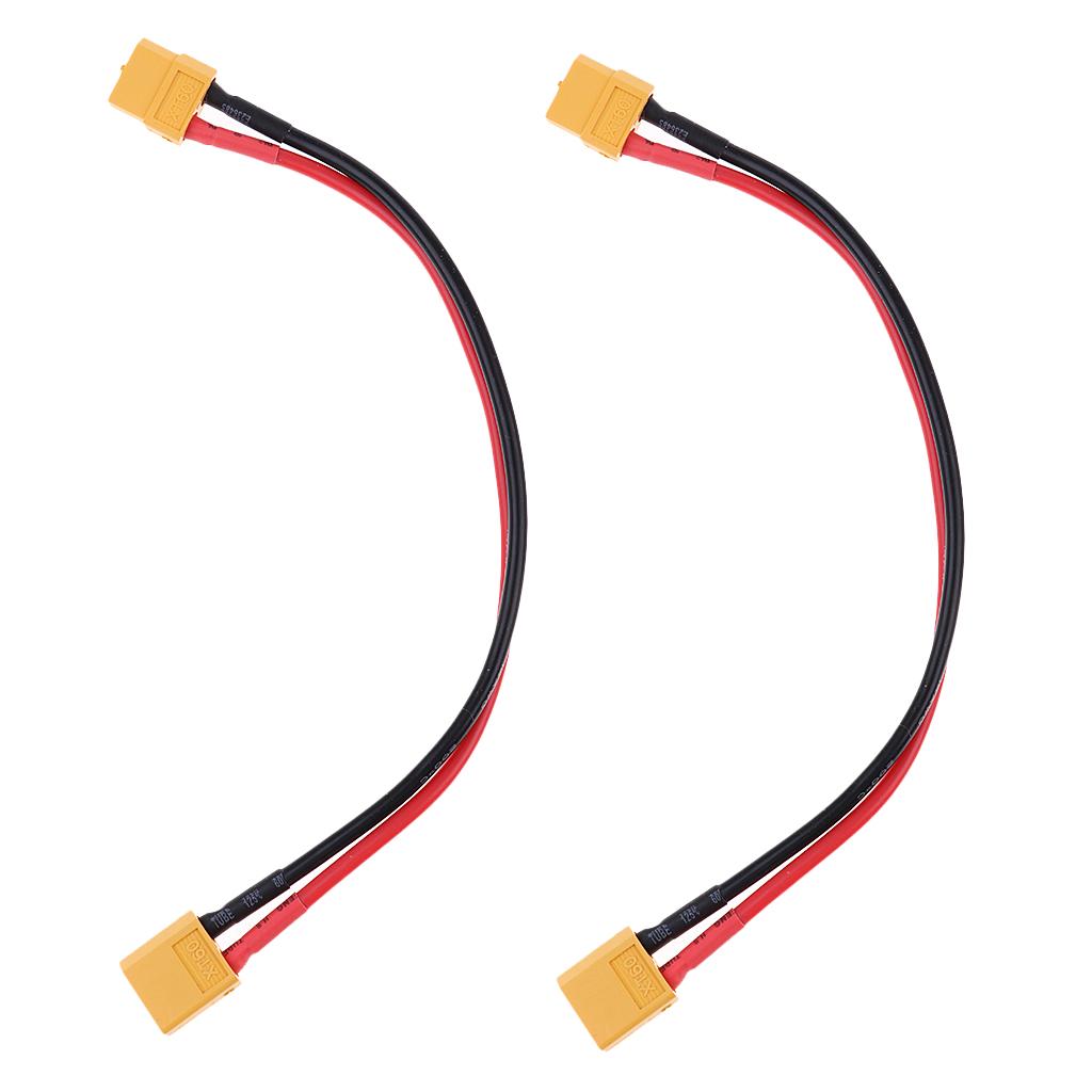 2pack of XT60/XT-60 Male to Female Plug Extension Cable Lead Silicone Wire