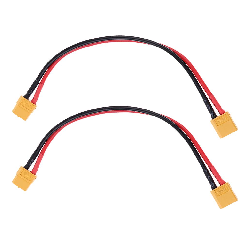 2pack of XT60/XT-60 Male to Female Plug Extension Cable Lead Silicone Wire