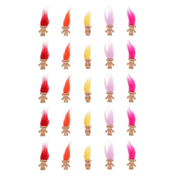 Chromatic Lucky Troll Doll Mini Action Figures Toy Cake Decor 25pcs