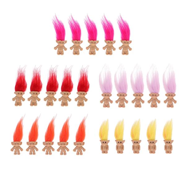 Chromatic Lucky Troll Doll Mini Action Figures Toy Cake Decor 25pcs