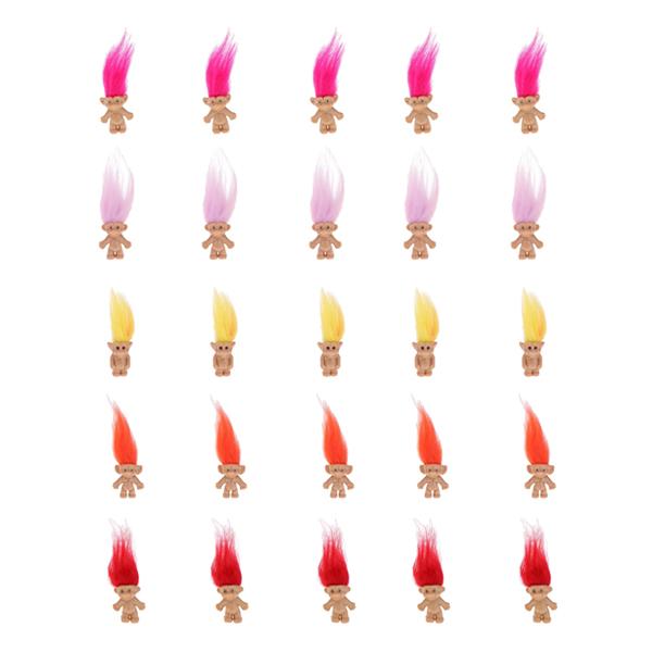 Chromatic Lucky Troll Doll Mini Action Figures Toy Cake Decor 25pcs