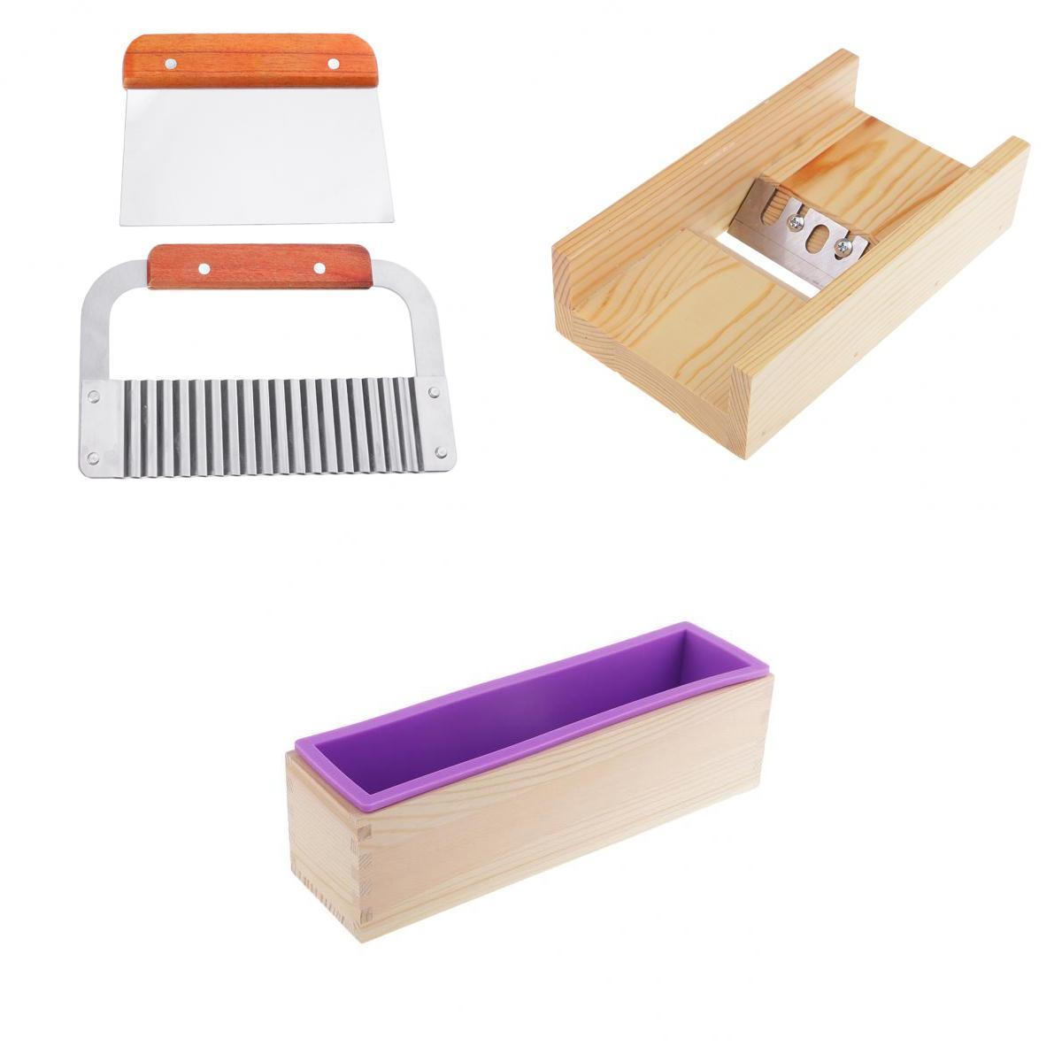 4 Pcs/Set Silicone Soap Mold Loaf with Soap Cake Cutter Beveler Planer