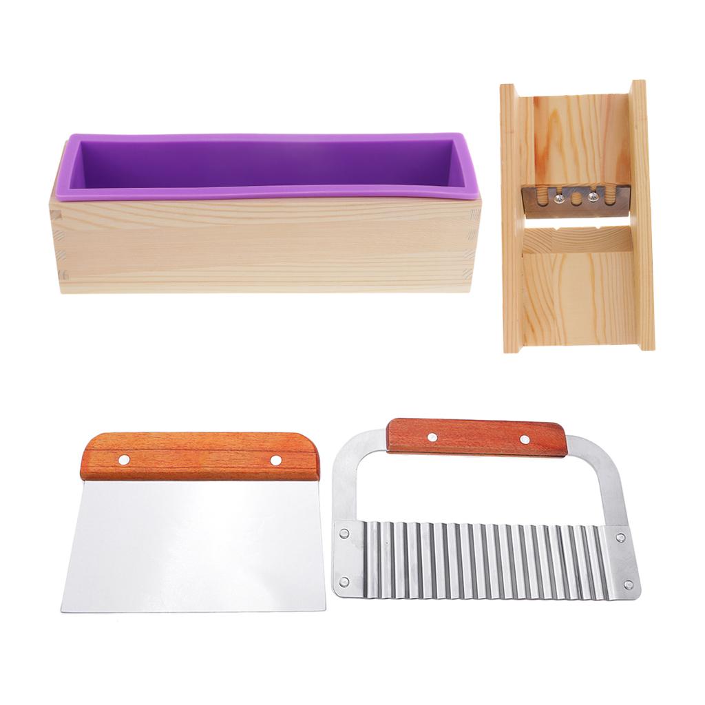 4 Pcs/Set Silicone Soap Mold Loaf with Soap Cake Cutter Beveler Planer