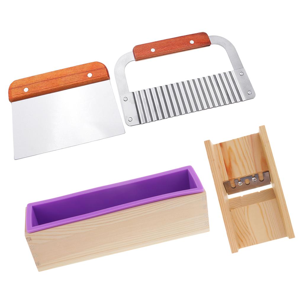 4 Pcs/Set Silicone Soap Mold Loaf with Soap Cake Cutter Beveler Planer