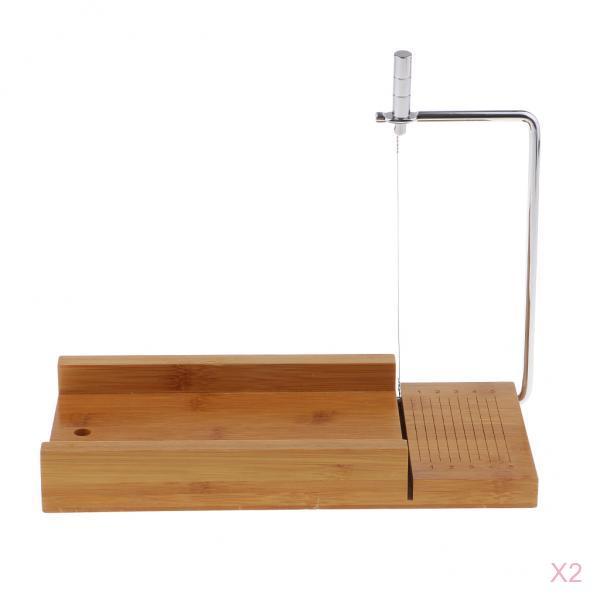 2x Stainless Steel Soap Cutter Soap Making Cutting Tool with Wire Slicer