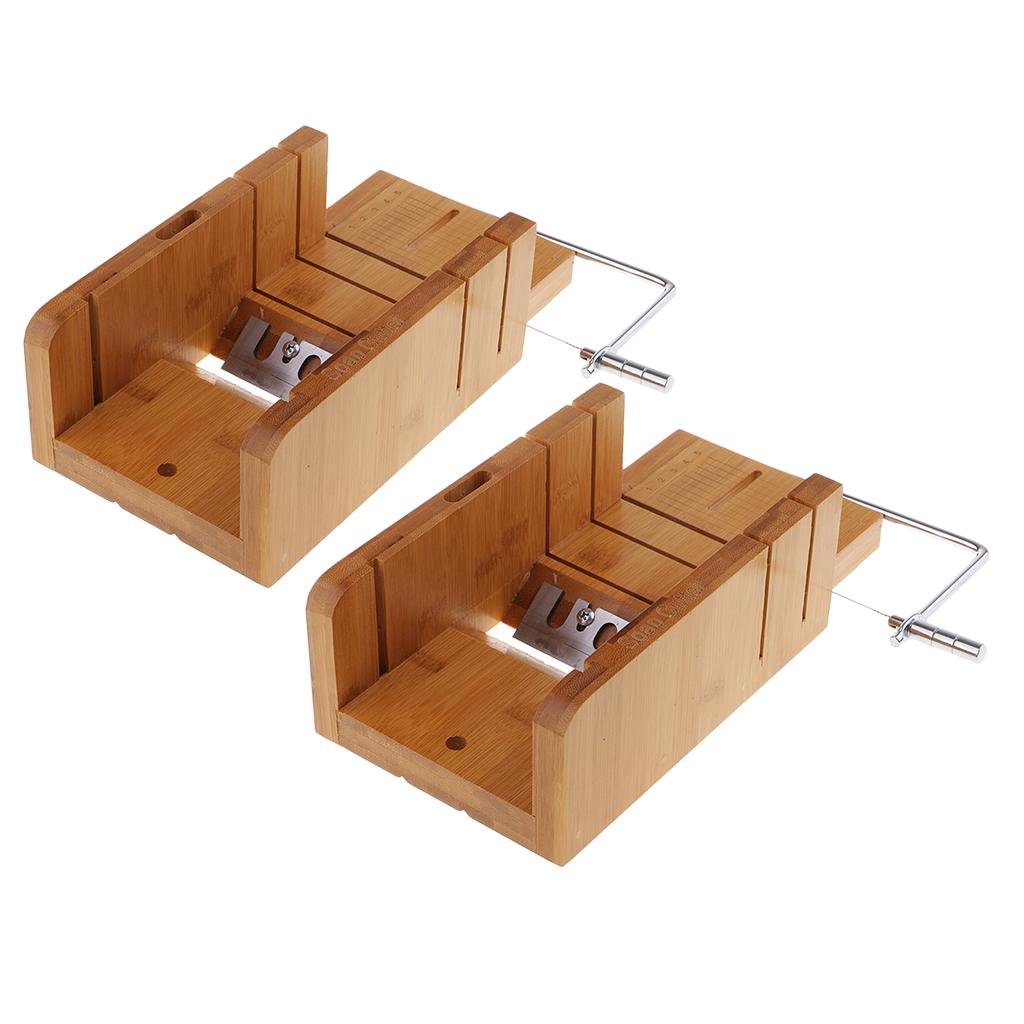 2x Multi-function Wood Soap Cutter Soap Making Tool with Beveler Wire Slicer