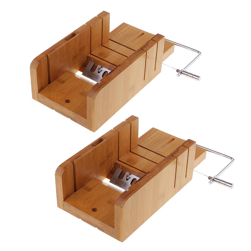 2x Multi-function Wood Soap Cutter Soap Making Tool with Beveler Wire Slicer