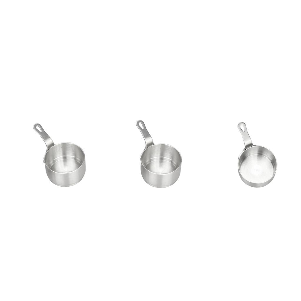 3Pcs Stainless Steel Mini Sauce Pan Nonstick Milk Pan Kitchen Tools 50ml